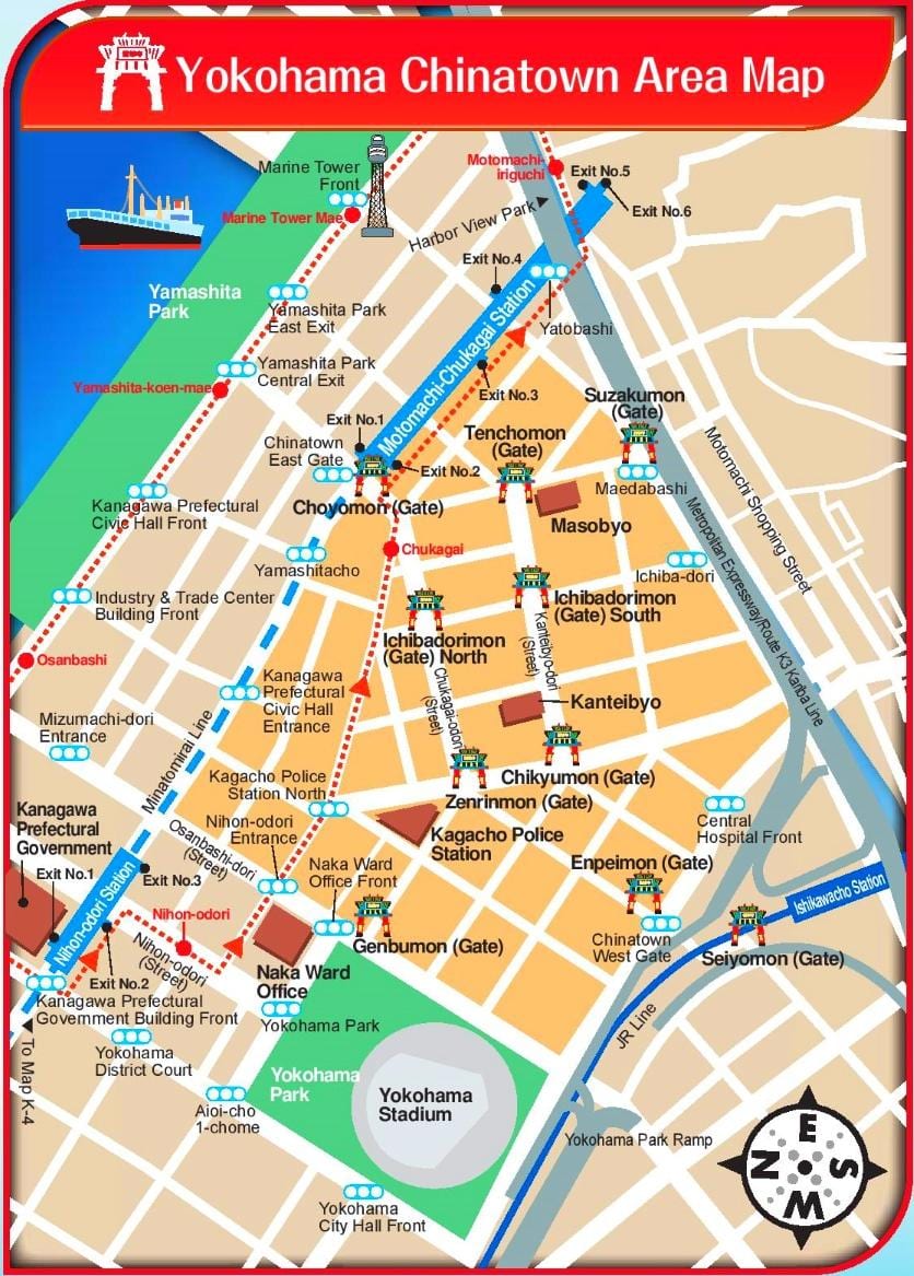 mapa Yokohama eta Tokyo