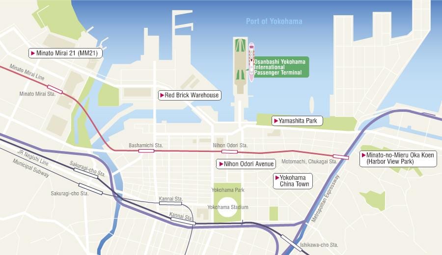 Mapa Yokohama gurutzaldi-terminal 